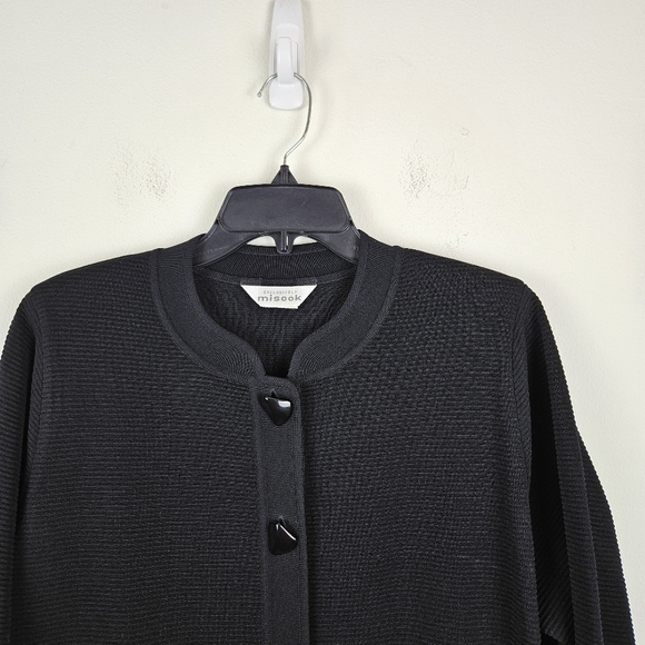 MISOOK Tunic Long Cardigan Sweater  Black Pockets Duster - Picture 3 of 6